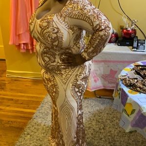 Champagne Gown with embroidery